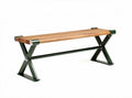 Banc en bois de chêne avec structure en métal verni 120 x 40 x 45cm