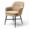Fauteuil en tissu beige avec pieds noirs dimensions 65 x 60 x 70cm